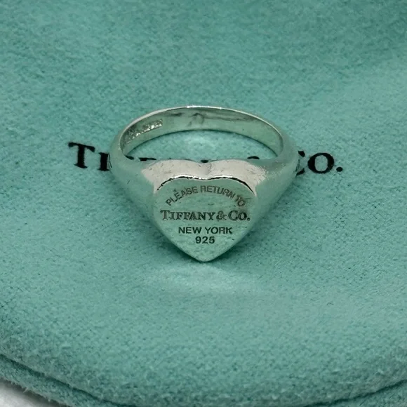 Tiffany & Co. Silver Heart Signet Ring - Picture 3 of 16